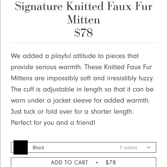 Brand new black faux fur mittens - Picture 5 of 5